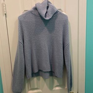 Blue Turtleneck Sweater
